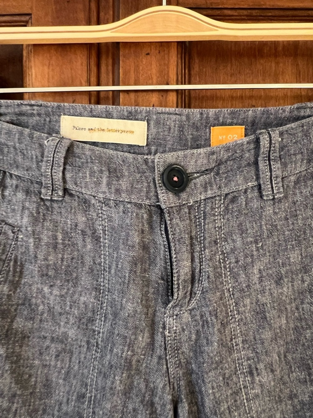 Pilcro & The Letterpress blue linen blend wide leg chambray pants |Size 2 - Picture 9 of 17